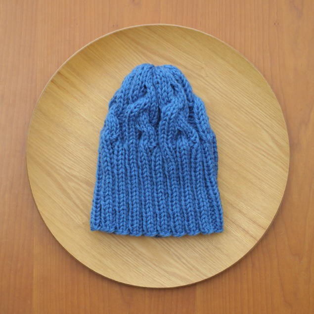 ≪≪Creema限定≫≫△▲再販×3▲△　リブ編み多めの、アラン模様のニット帽（ニホンドリ／M・45）