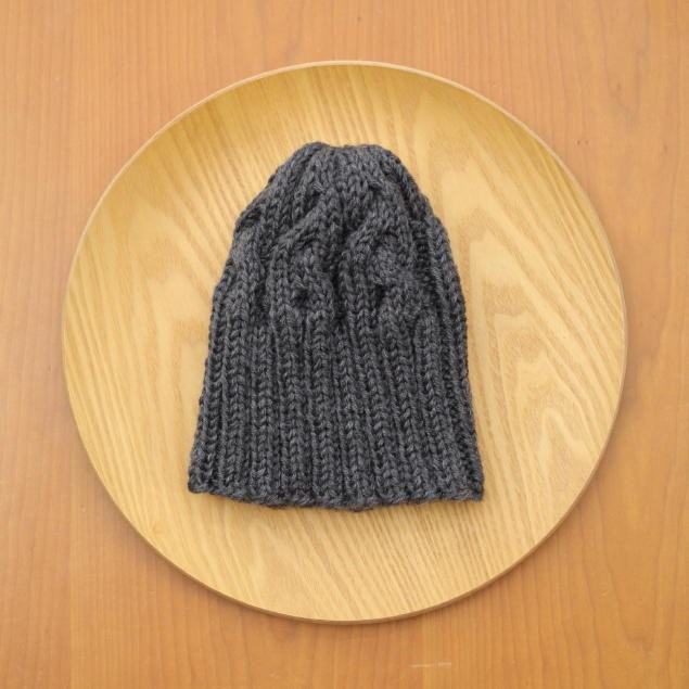 ≪≪Creema限定≫≫▲再販▲△　リブ編み多めの、アラン模様のニット帽（ニホンドリ／M・16）