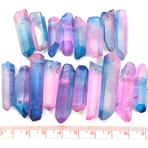 氷柱 天然水晶 クリスタル 水晶柱 ピンクブルー 2枚目の画像