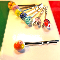 送料無料！ベネチアングラス ヘアピン！ 2枚目の画像