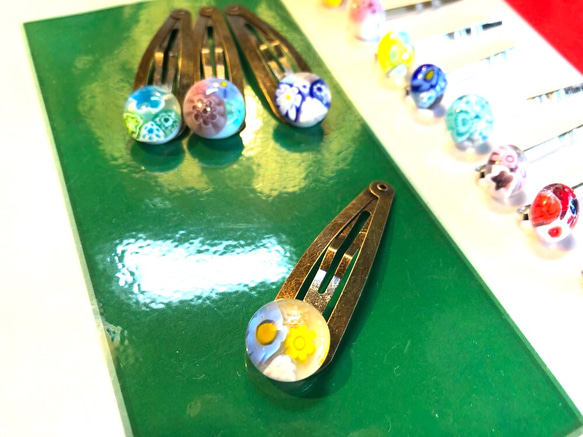 送料無料！ベネチアングラス ヘアピン！ 4枚目の画像