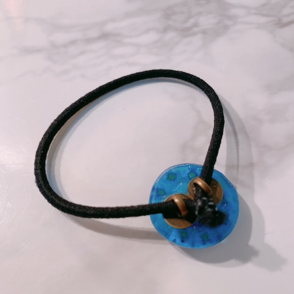 ヘアゴム　ヴェネチアングラス　あおのヘアゴム 6枚目の画像