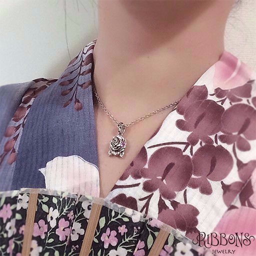 【受注製作・浴衣にも合う】T Rose Pendant【ストーンあり・なし選べる★Silver925・薔薇】