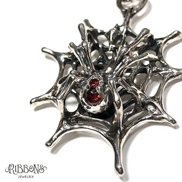 【受注製作】Black Widow Spider Pendant【蜘蛛/Silver925/蝶/ゴシック】 2枚目の画像