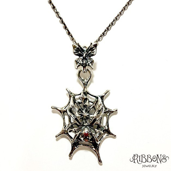 【受注製作】Black Widow Spider Pendant【蜘蛛/Silver925/蝶/ゴシック】 1枚目の画像