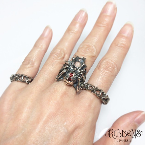 【受注製作】Black Widow Spider Ring【蜘蛛/Silver925/ゴシック】 2枚目の画像