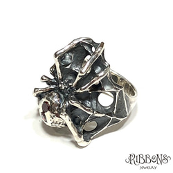 【受注製作】Black Widow Spider Ring【蜘蛛/Silver925/ゴシック】 4枚目の画像