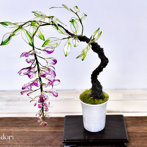 創作盆栽】藤（ふじ）A アートフラワー 風碧(kazamidori) 通販 6702767