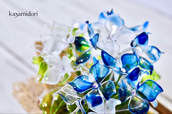 【小盆】紫陽花（あじさい）ブルー 2枚目の画像