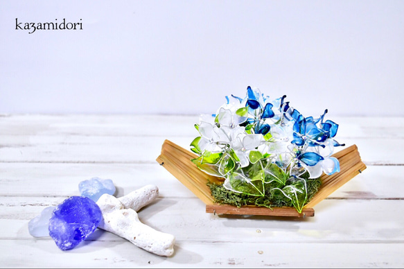 【小盆】紫陽花（あじさい）ブルー 3枚目の画像