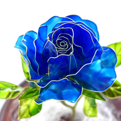 受注制作【グラスドーム】薔薇（ばら）- lapis lazuli- 3枚目の画像