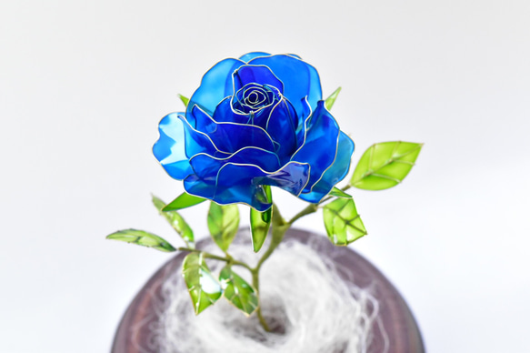 受注制作【グラスドーム】薔薇（ばら）- lapis lazuli- 6枚目の画像