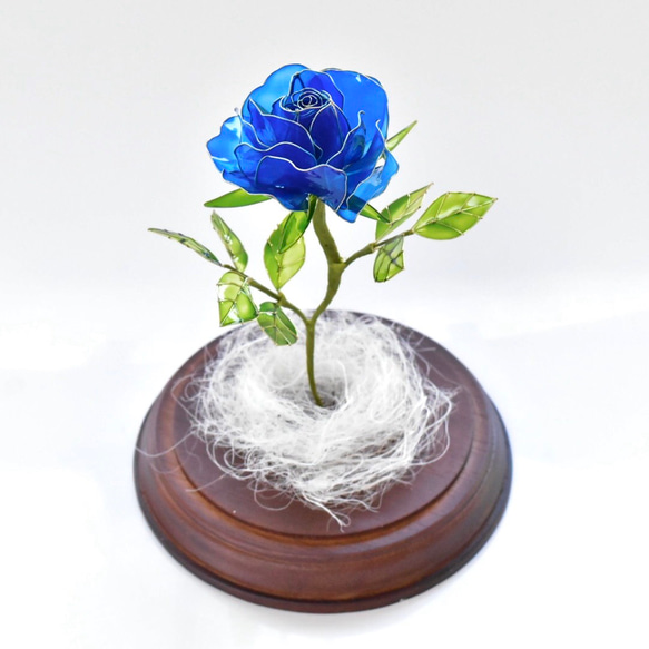 受注制作【グラスドーム】薔薇（ばら）- lapis lazuli- 7枚目の画像