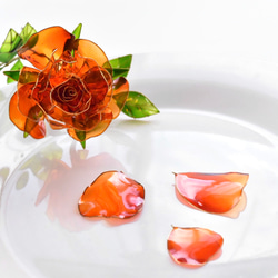 受注制作【グラスドーム】薔薇（ばら） -Apricot- 2枚目の画像
