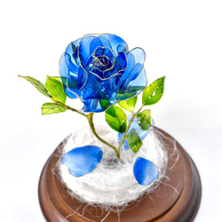 受注制作【グラスドーム】薔薇（ばら） -light blue- 7枚目の画像