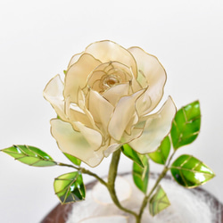 受注制作【グラスドーム】薔薇（ばら） -Pearl white- 6枚目の画像