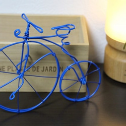 ワイヤーアート　レトロ自転車(ブルー) 1枚目の画像