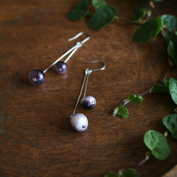 チタンピアス cotton pearl no.3 :bicolor purple 3枚目の画像
