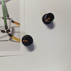 【マグネット】シンセツマミ型マグネット 黒×オレンジ Synth Knob Magnet SKM 3枚目の画像