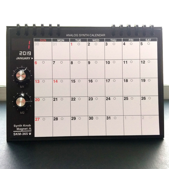 [日曆] SKM-365PE Analog Synth Calendar 2019 Desktop / SKM Classic 第2張的照片