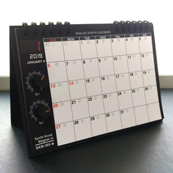 [日曆] SKM-365模擬合成日曆2019桌面/黑色x橙色 第1張的照片