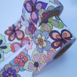 Fabric Ribbon 【FunkyFantasyFlower/length:1m/width:45mm】 第2張的照片