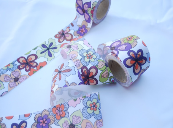 Fabric Ribbon 【FunkyFantasyFlower/length:1m/width:45mm】 第3張的照片