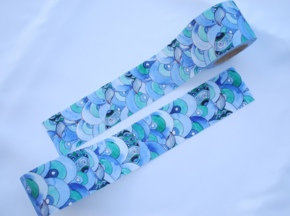 Fabric Ribbon 【Ocean Fish/length:1m/width:45mｍ】 第1張的照片