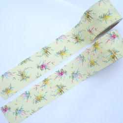 ファブリックリボン【Mimosa design by -COOH】ミモザ柄　50cm～ 1枚目の画像