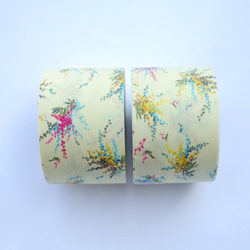 ファブリックリボン【Mimosa design by -COOH】ミモザ柄　50cm～ 2枚目の画像