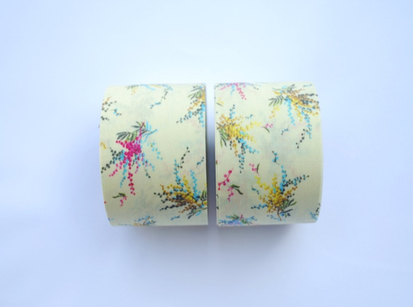 ファブリックリボン【Mimosa design by -COOH】ミモザ柄　50cm～ 2枚目の画像