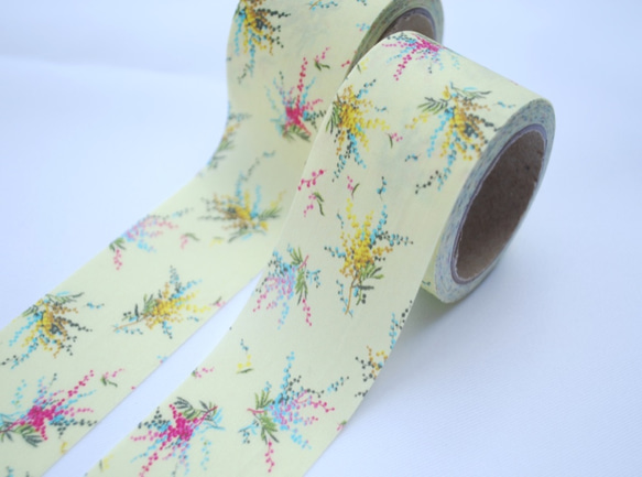 ファブリックリボン【Mimosa design by -COOH】ミモザ柄　50cm～ 3枚目の画像