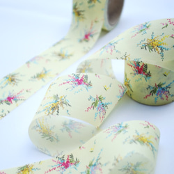 ファブリックリボン【Mimosa design by -COOH】ミモザ柄　50cm～ 4枚目の画像