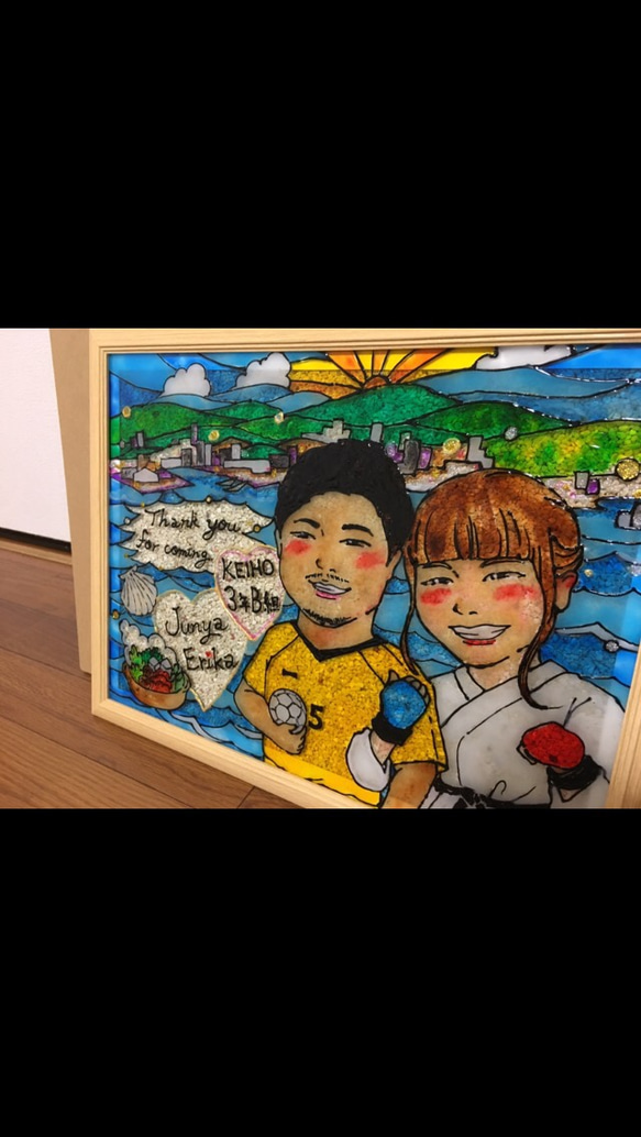 まゆさん専用 貝殻ボード込み ステンドグラス風ウェルカムボード 