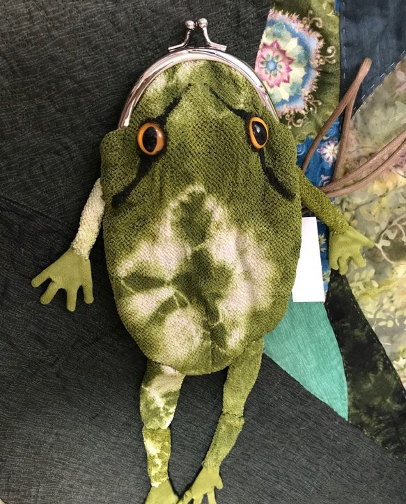 蛙のガマ口ポーチ(緑) 8枚目の画像