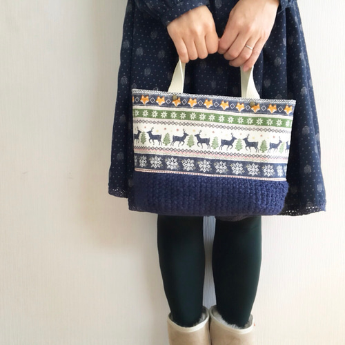 ♡美品familiarネイビー かごバッグ♡ familiar - ファミリア かごバッグ ネイビー チャーム付きの通販