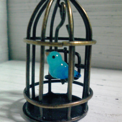 鳥籠項鍊（藍鳥）◆鳥的顏色和鳥籠的大小每次都改變◆ 第2張的照片