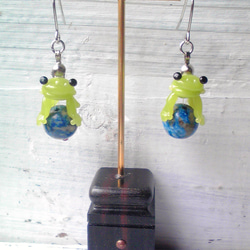 Tamanori青蛙耳環（天青石） 第1張的照片