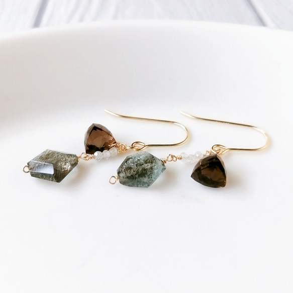 14kgf スモーキークォーツ×アクアマリン