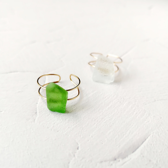 Sea Glass Ring(Green) 3枚目の画像