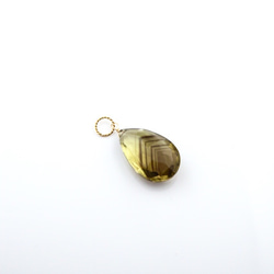 大粒 宝石質 AAA レモンクォーツ×スモーキークォーツのペンダントトップ  チャーム 天然石 14kgf 2枚目の画像