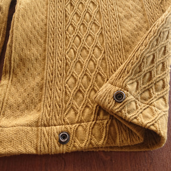 ジャガードニット 裾絞りパンツ スナップボタン (mustard yellow) 6枚目の画像