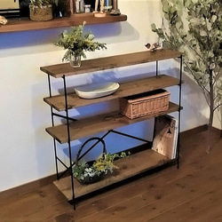 大人気‼️ 手作りアイアン家具 アイアンシェルフ折り畳みラック