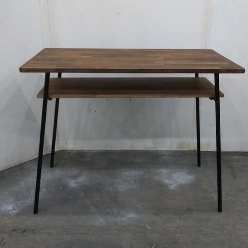 折りたたみアイアン脚のハイテーブル(中棚付き)受注生産品 机 折りたたみアイアン脚のハイテーブル(中棚付き)受注生産品 机