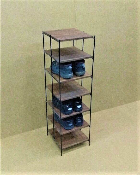 細アイアンのシューズorスリッパラック（一足7段）受注生産品 1枚目の画像