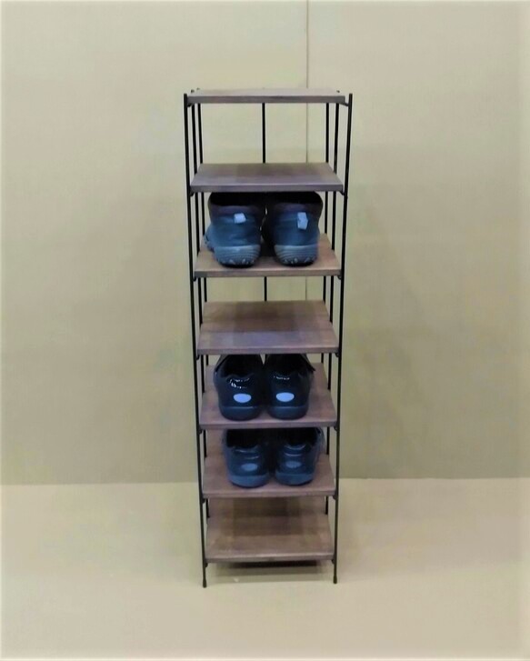 細アイアンのシューズorスリッパラック（一足7段）受注生産品