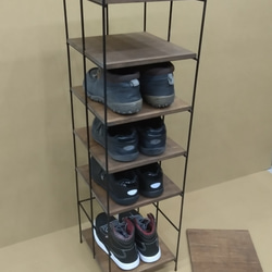 細アイアンのシューズorスリッパラック（一足7段）受注生産品 3枚目の画像