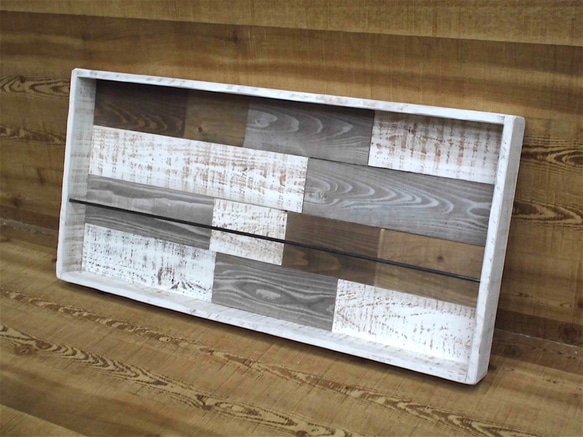 モザイク板の木製ブックラック 1枚目の画像