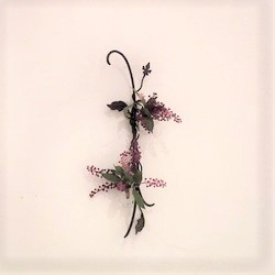 アイアンの花入れ、壁掛け、葉っぱ　受注生産品