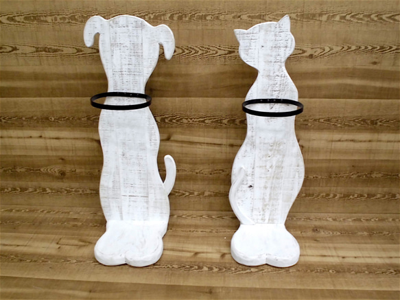 シャビーな犬と猫の傘立て　受注生産品 1枚目の画像